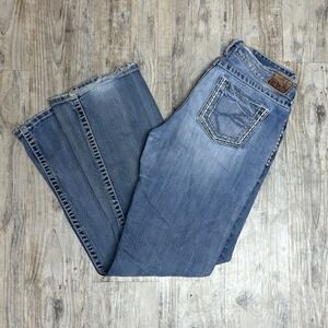 BKE Buckle Jeans Womens 31Rx31.5 Culture Blue Denim Stretch Whiskering Preppy